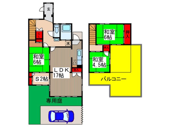 勝小前テラスハウスの物件間取画像